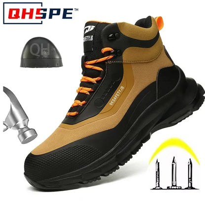 Zapatos de seguridad antisalpicaduras para hombre, botas de trabajo resistentes al desgaste, zapatos con punta de acero, zapatos protectores a prueba de pinchazos, zapatillas de seguridad