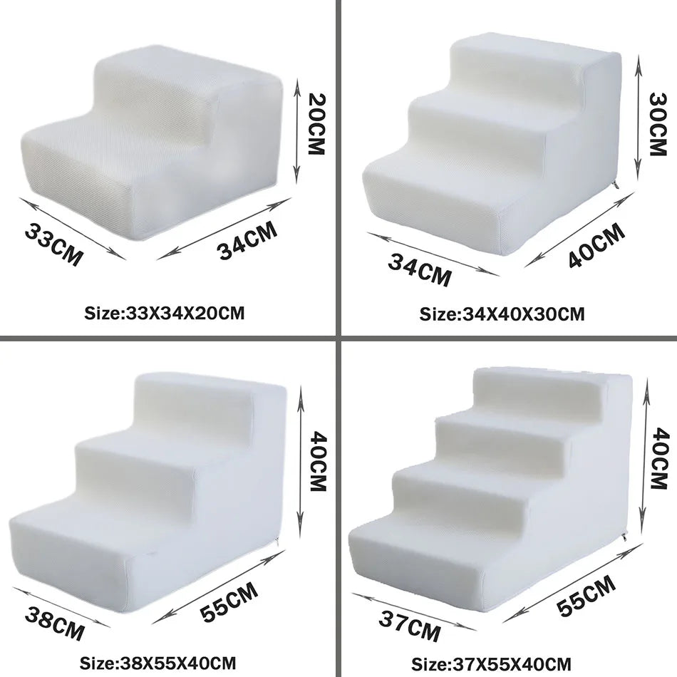 Escaleras para mascotas, juguetes para gatos y perros, escalera de 2, 3 y 4 escalones para perros, rampa para cachorros, escalera de esponja desmontable, accesorios para mascotas