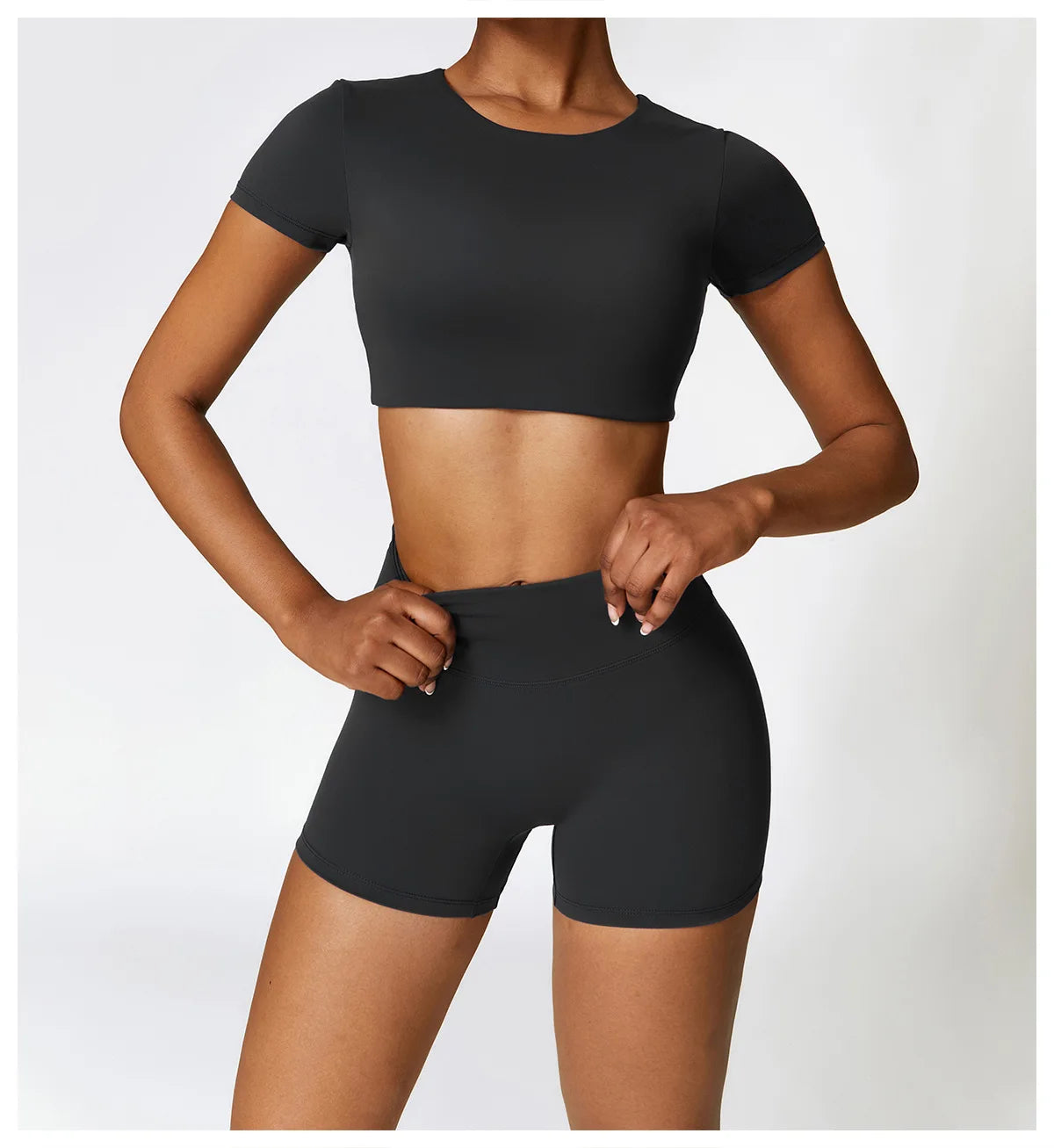 2PCS Seamless Yoga Set Women Workout Set Sportswear Gym Clothing Fitness Long Sleeve Crop Top High Waist Leggings Sports Suits