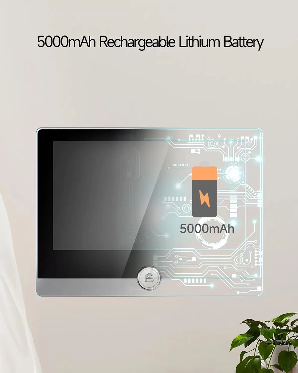 KUXA 4.3 Inch 1080P/158° Wifi Smart Door Bell Camera Tuya Video Door Peepholes PIR Movement Detection Eye Wireless Doorbell