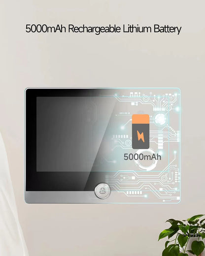 KUXA 4.3 Inch 1080P/158° Wifi Smart Door Bell Camera Tuya Video Door Peepholes PIR Movement Detection Eye Wireless Doorbell