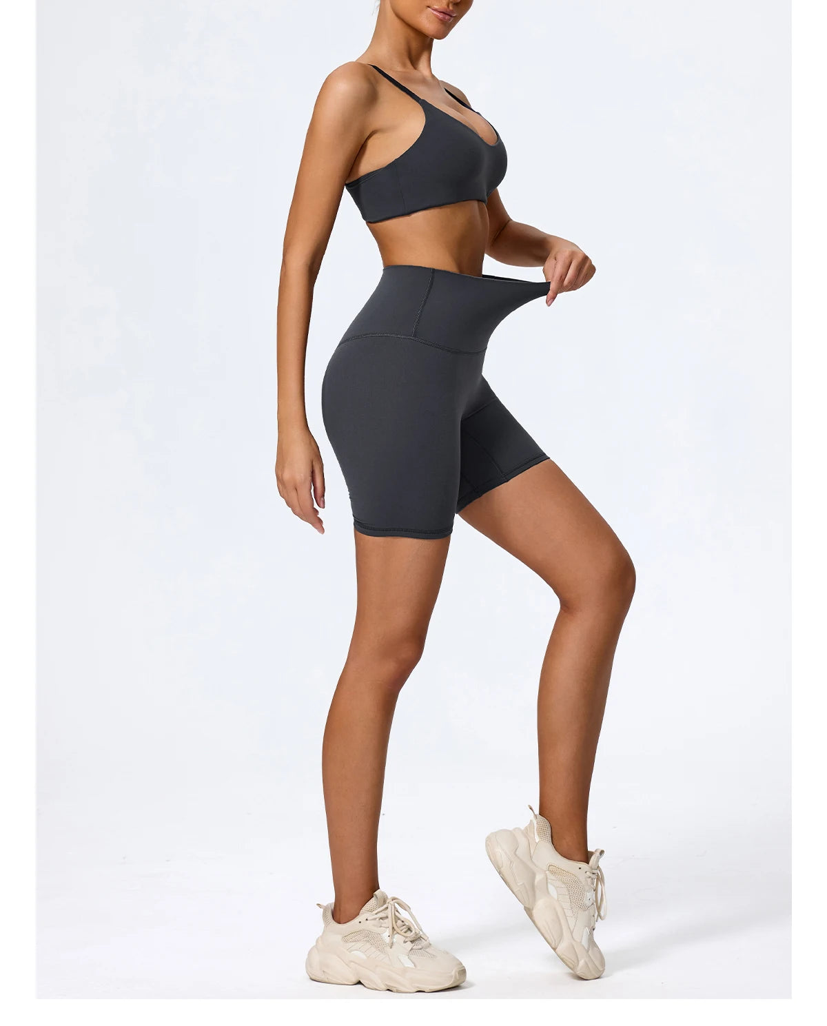 Ctenkevet - Conjunto deportivo de 2 piezas sin mangas para mujer, de verano, para gimnasio, yoga, de cintura alta, transpirable, mallas deportivas para mujer