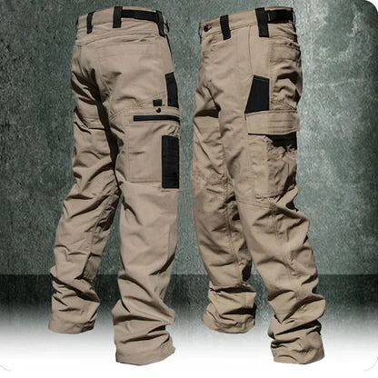 Pantalones cargo para hombre, pantalones de trabajo con múltiples bolsillos, pantalones tácticos casuales, ropa de abrigo para hombre, pantalones rectos resistentes al desgaste para otoño e invierno.