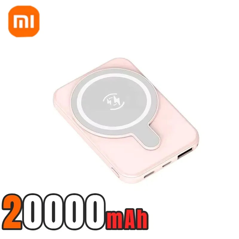 Cargador de batería externo portátil Xiaomi de 500.000 mAh con carga rápida inalámbrica y magnética para iPhone, Huawei y Samsung.