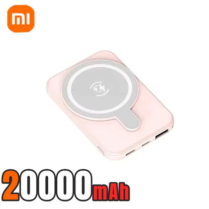 Cargador de batería externo portátil Xiaomi de 500.000 mAh con carga rápida inalámbrica y magnética para iPhone, Huawei y Samsung.