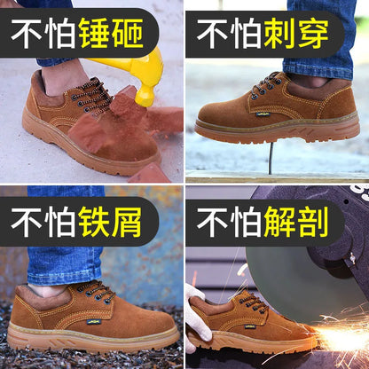 Calzado de seguridad laboral para hombres y mujeres. Antiaplastamiento, antiperforación, antideslizante y antiescaldaduras. Calzado de protección para soldadura eléctrica.