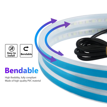 Tira de luz LED para capó de coche, impermeable, para decoración exterior, faros delanteros decorativos, lámpara ambiental universal de 12 V