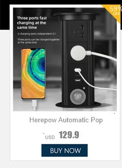 Adaptador de enchufe de pared USB Herepow serie 118 estándar estadounidense de Tailandia, tipo C, carga rápida de 3.1 A para electrodomésticos inteligentes Google Home