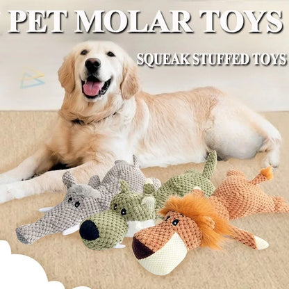 Juguetes para perros grandes, lindos juguetes de peluche con chirrido, de vellón, duraderos, para masticar, lindos juguetes blandos, juguetes molares para mascotas, accesorios para perros.