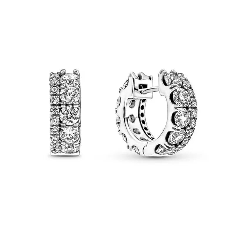 Pendientes de plata 925 con forma de corazón infinito y lazo brillante, originales, para mujer, regalo, joyería fina, 2025