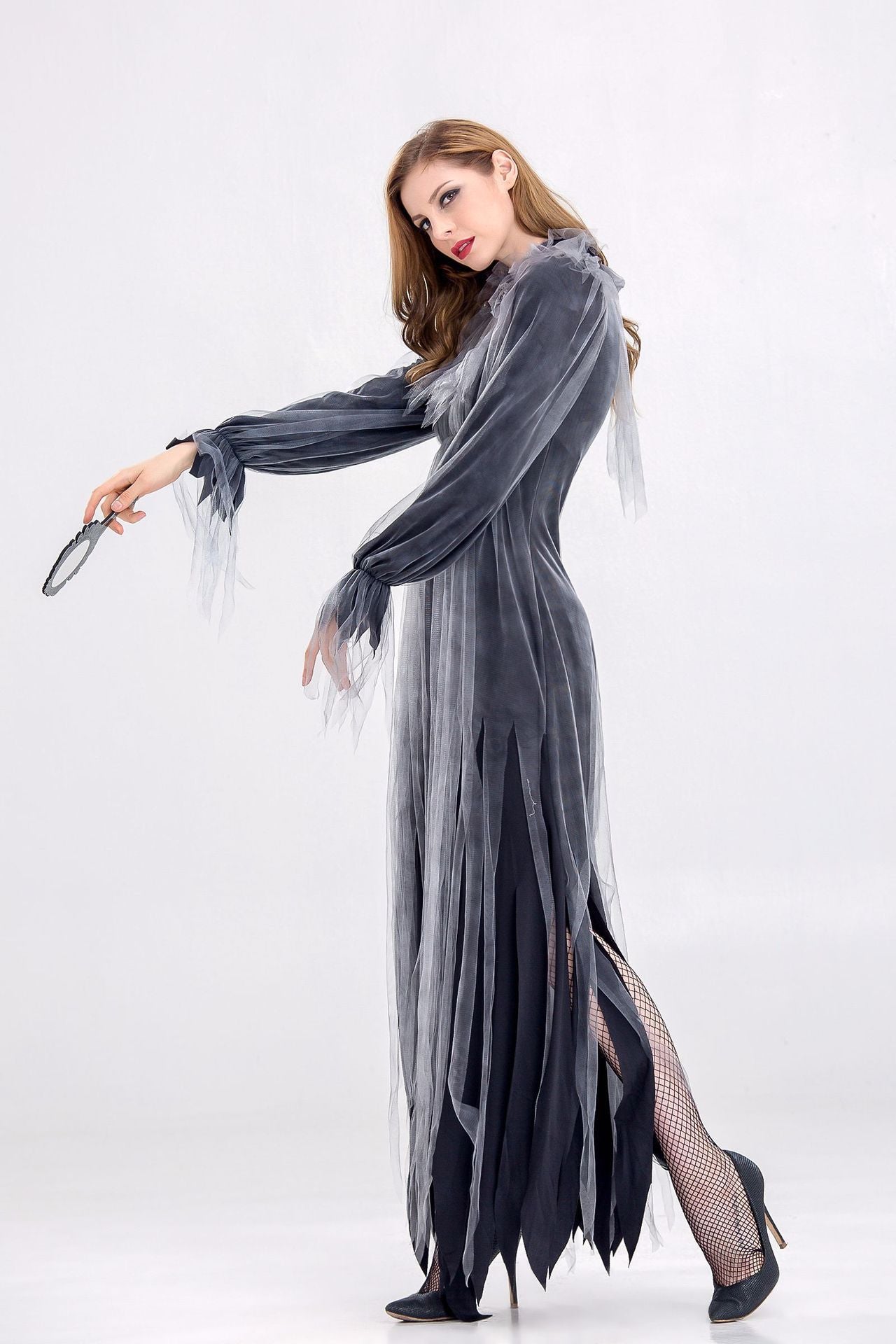 Horror Cosplay Witch Women Scary Zombie Vampire Halloween Carnival Costume Spooky Ghost Medieval Hooded Cape Day of The Dead