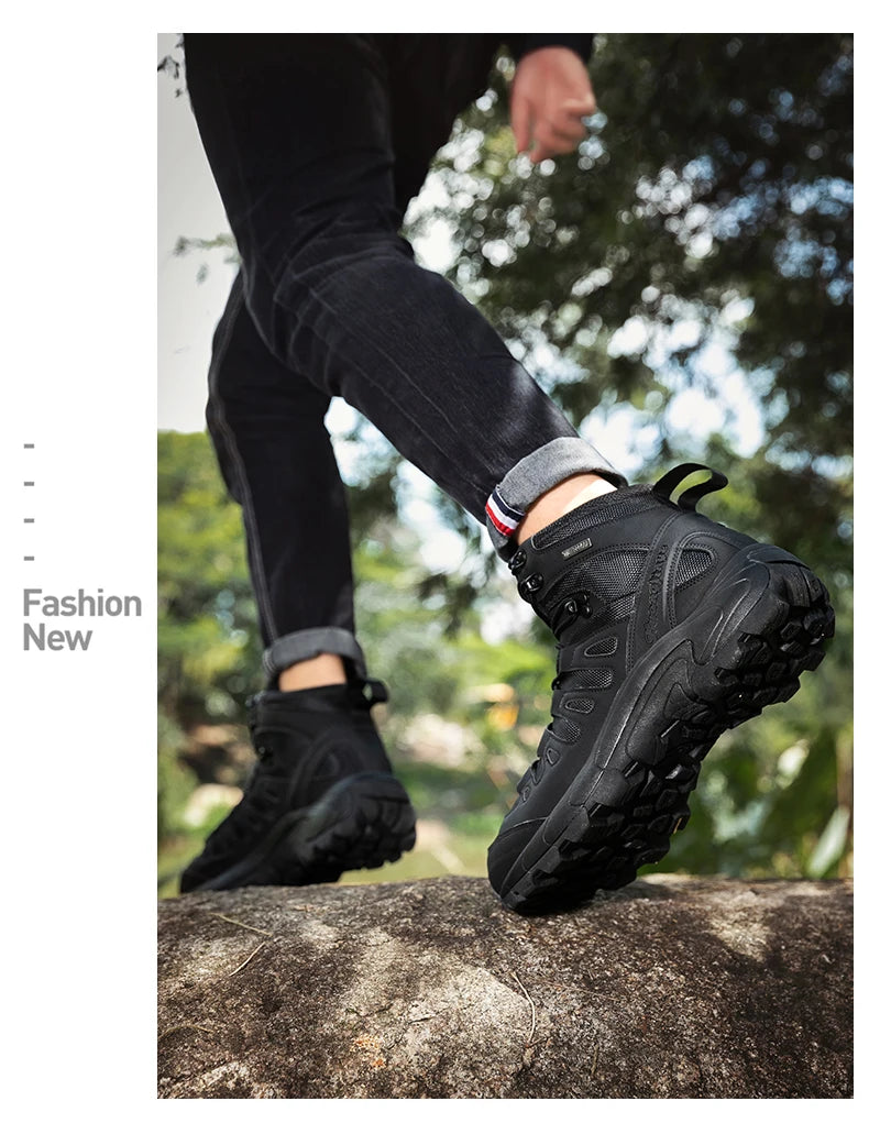 Botas de senderismo para hombre, botas tácticas de combate para el desierto, zapatos de invierno para hombre, botines de desierto para hombre, zapatos de seguridad para el trabajo, talla grande 39-46
