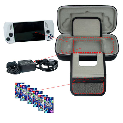 Estuche rígido portátil de EVA, a prueba de golpes, protector de viaje, bolsa de almacenamiento para accesorios de consola Asus ROG Ally X.