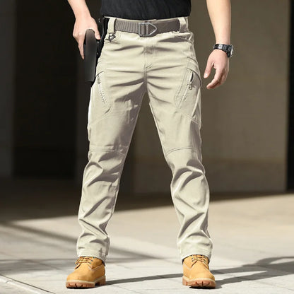 Pantalones tácticos militares urbanos para hombre, estilo cargo, con múltiples bolsillos, impermeables, resistentes al desgaste, ideales para entrenamiento informal.