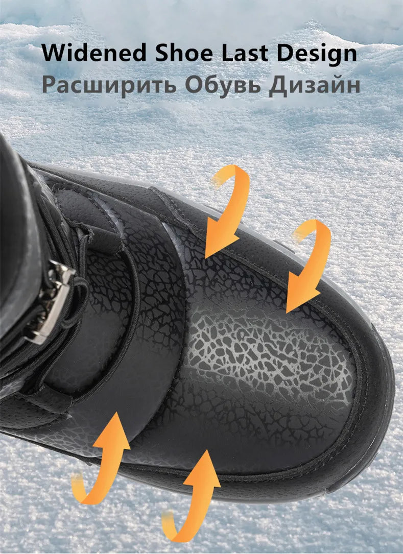 Nuevas botas de nieve cálidas de felpa para hombre, botas altas de invierno para hombre, botas de moto impermeables de invierno, botas de senderismo antideslizantes para exteriores para hombre.
