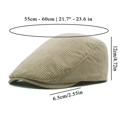 Sombreros de pana para hombre, boinas retro, gorras planas informales de temporada, sombreros de papá a la moda, gorros unisex, sombrero de artista retro.