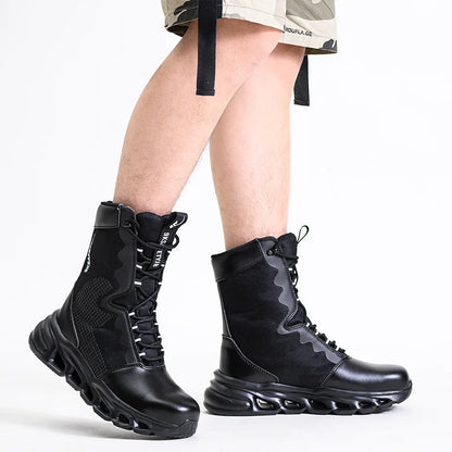 Zapatillas de trabajo con puntera de acero, zapatos de seguridad para hombre, calzado de trabajo nuevo a prueba de perforaciones, botas indestructibles, calzado de seguridad ligero.