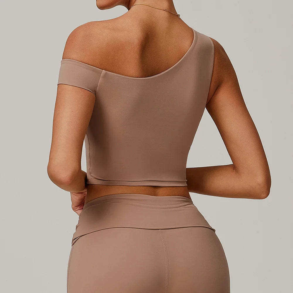 Ropa interior deportiva para mujer, sujetador deportivo push up, sujetador de fitness de un solo hombro, sujetador de yoga a prueba de golpes, top de yoga, sujetador para correr, chaleco de fitness sexy
