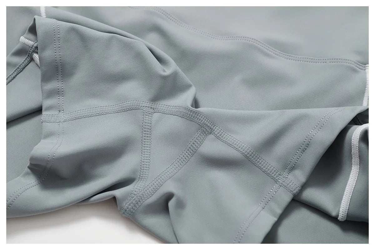 Conjunto deportivo de yoga FUBEIKE para mujer, de verano, color nude, ajustado, con espalda descubierta, ideal para gimnasio, ropa deportiva para mujer, para correr al aire libre.