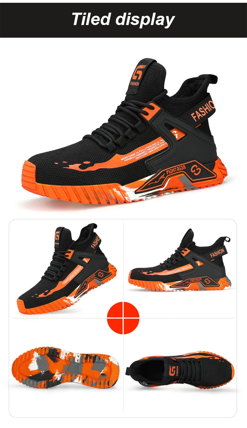 Botas de seguridad de caña alta para hombre, calzado de protección, zapatos de trabajo con puntera de acero, zapatos de seguridad antiperforación para hombre y mujer, botas de seguridad para el trabajo.