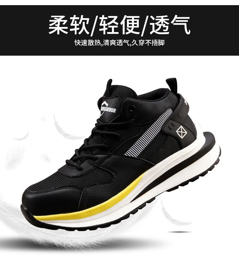 Nuevo calzado de seguridad para hombre, de cuatro estaciones, con puntera de acero antiaplastamiento y antiperforación, suela blanda antideslizante, para trabajo.