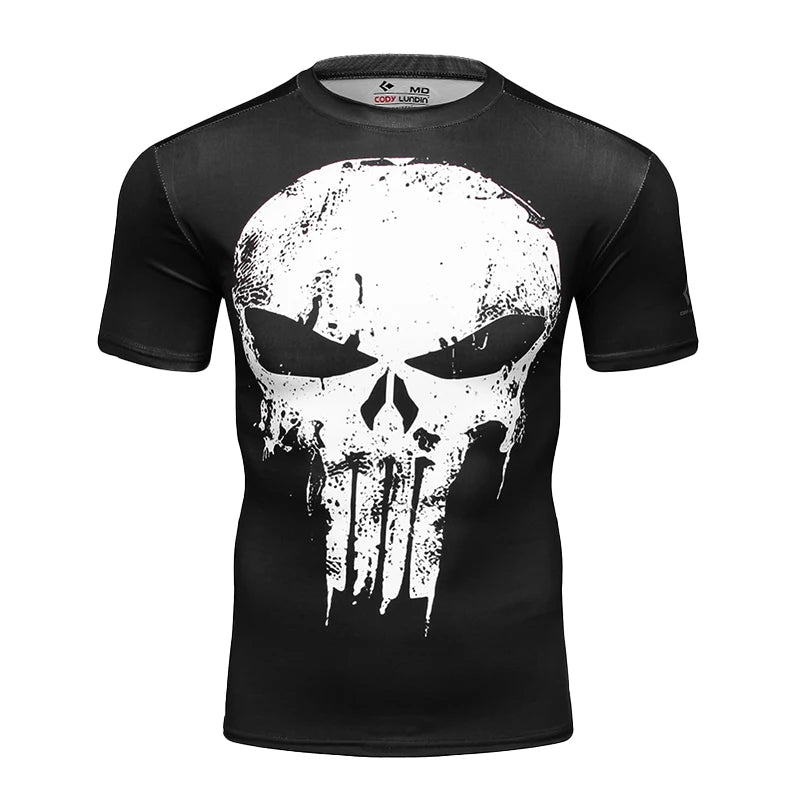 Ropa deportiva Marvel, camiseta de compresión de manga corta para hombre, para entrenamiento, deportes atléticos, fitness, gimnasio, running.