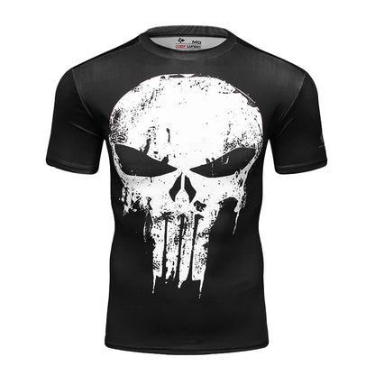Ropa deportiva Marvel, camiseta de compresión de manga corta para hombre, para entrenamiento, deportes atléticos, fitness, gimnasio, running.