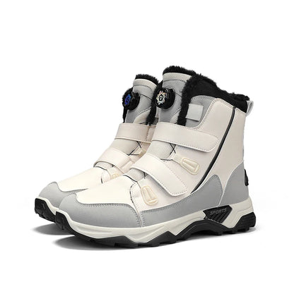 Botas de nieve impermeables para hombre, con entresuela, cálidas, para exteriores, antideslizantes y resistentes a la abrasión.