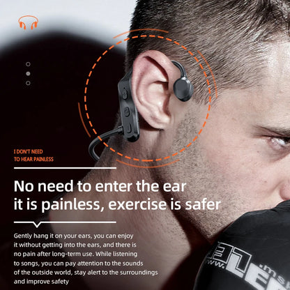 Auriculares de conducción ósea K69 con Bluetooth, auriculares deportivos de alta fidelidad con gancho para la oreja, inalámbricos y micrófono, resistentes al agua.