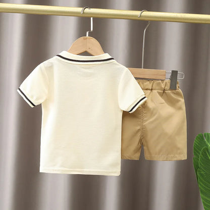 Conjunto de ropa para bebé niño, camiseta y pantalones cortos, conjunto de ropa de verano para niño pequeño, bonito conjunto de ropa de dibujos animados para bebé niño, camiseta y pantalones