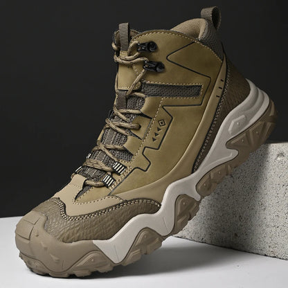 Retro Outdoor Motorcycle Boots Male Comfortable Leather Ankle Boots for Men New Trend Biker High Top Shoes Leisure Walk Botas