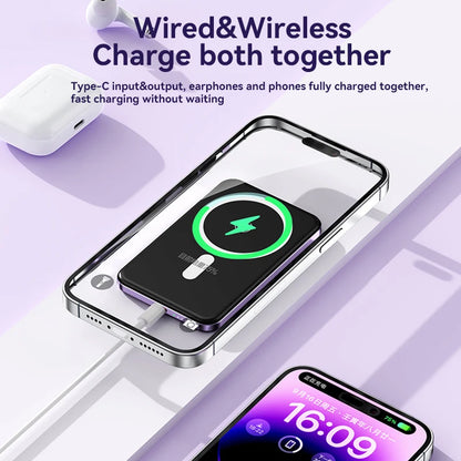 Cargador portátil magnético ultrafino Xiaomi de 500.000 mAh y 22,5 W PD con carga ultrarrápida para iPhone y Samsung.