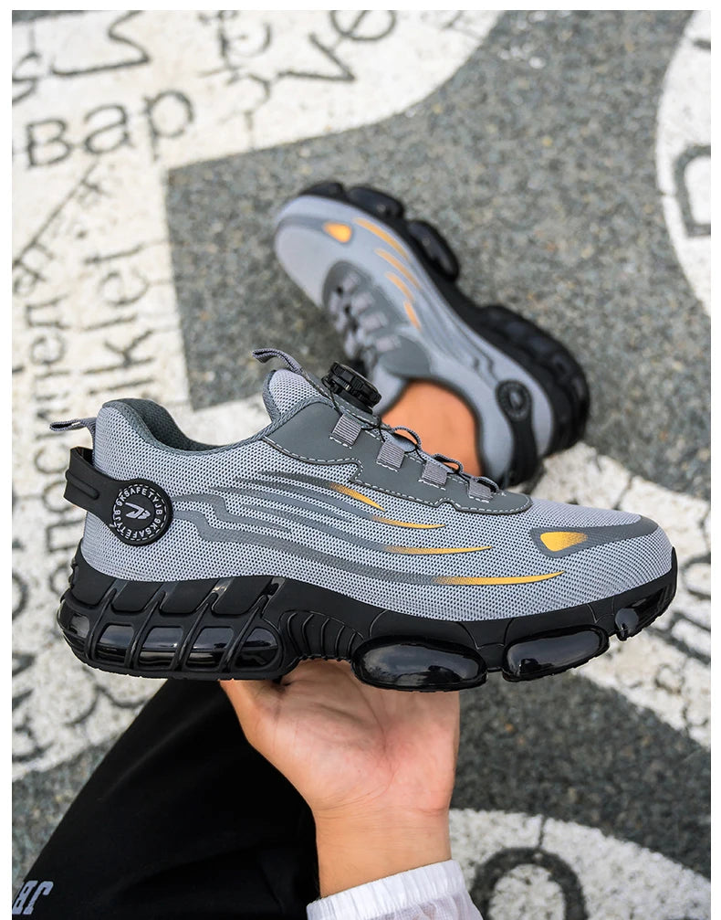 Small Size Rotary Buckle Work Safety Shoes For Men Air Soft Sole Lightweight Protective Work Sneakers Men and Women Shoes