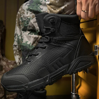 2024Men's Boots Outdoor Tactical mid-waist Boot Men's Hiking Shoes Non-slip Desert Combat Boots Men's Solid Color Snow Boots New