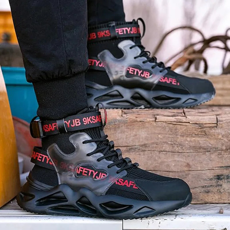 Zapatos de seguridad con puntera de acero para hombre y mujer, botas de trabajo ligeras, transpirables y cómodas, zapatillas de seguridad para la construcción industrial, botas para hombre.