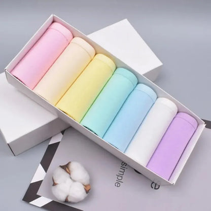 7 bragas de algodón para mujer, ropa interior sexy de talla grande, lencería suave y transpirable, ropa interior femenina de color liso.
