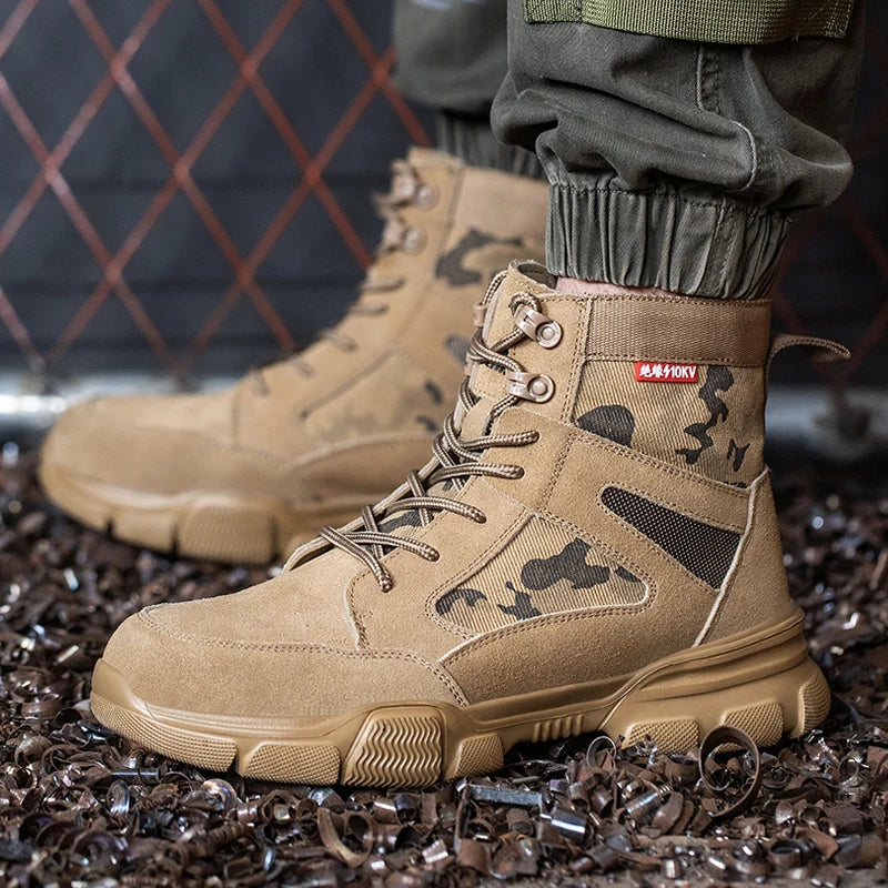 Zapatillas indestructibles, zapatos de seguridad con puntera de acero, resistentes a perforaciones, botas tácticas