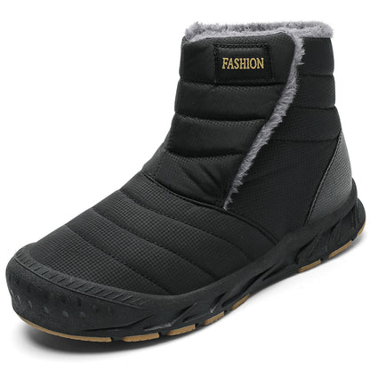 Nuevas botas de nieve de invierno para hombre, botas de terciopelo para exteriores para mujer, zapatos cálidos para caminar, zapatos de esquí impermeables, botas altas de algodón, zapatos de algodón grueso
