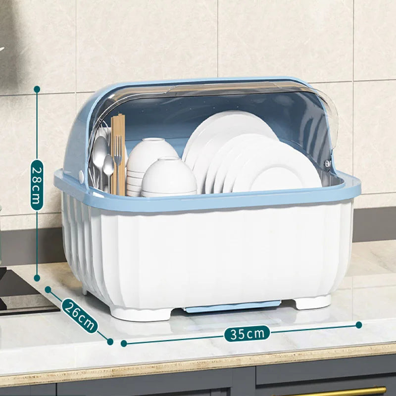 Escurridor de platos de cocina con bandeja de goteo extraíble, soporte para secar utensilios, escurridor de platos, organizador de platos para cocina
