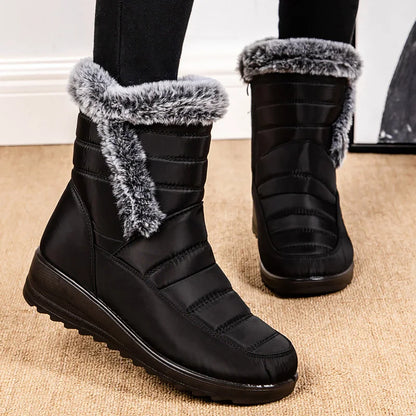 Botas de nieve para mujer, zapatos sólidos para mujer, zapatos impermeables para mujer, botines nuevos, botas planas para mujer, zapatos de invierno para mujer, botas
