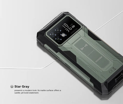 Teléfono resistente DOOGEE S200 Max, 16 GB + 512 GB, batería de 22000 mAh, procesador Dimensity 7050, pantalla de 6,72" a 120 Hz, pantalla trasera de 1,32", linterna dual.