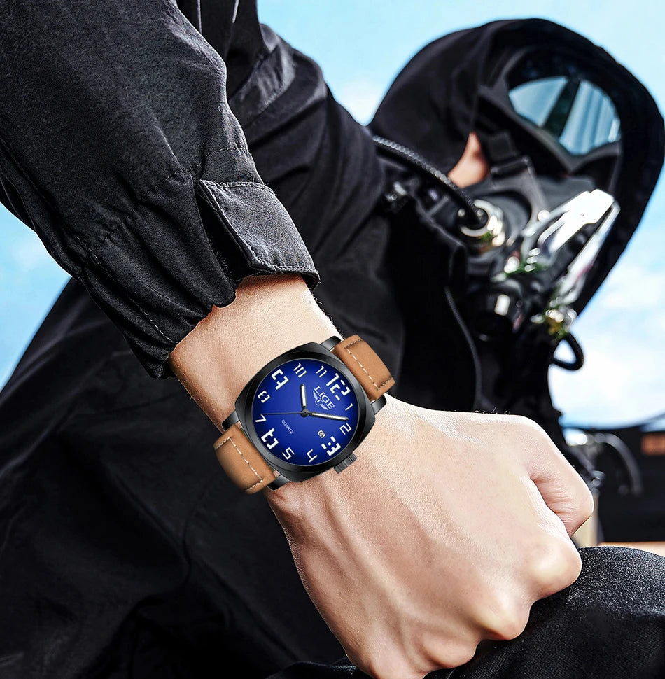 Reloj de hombre LIGE 2025, moda, negocios, casual, cuarzo, resistente al agua 30M, luminoso, fecha, lujo, relojes de pulsera, Reloj Hombre.