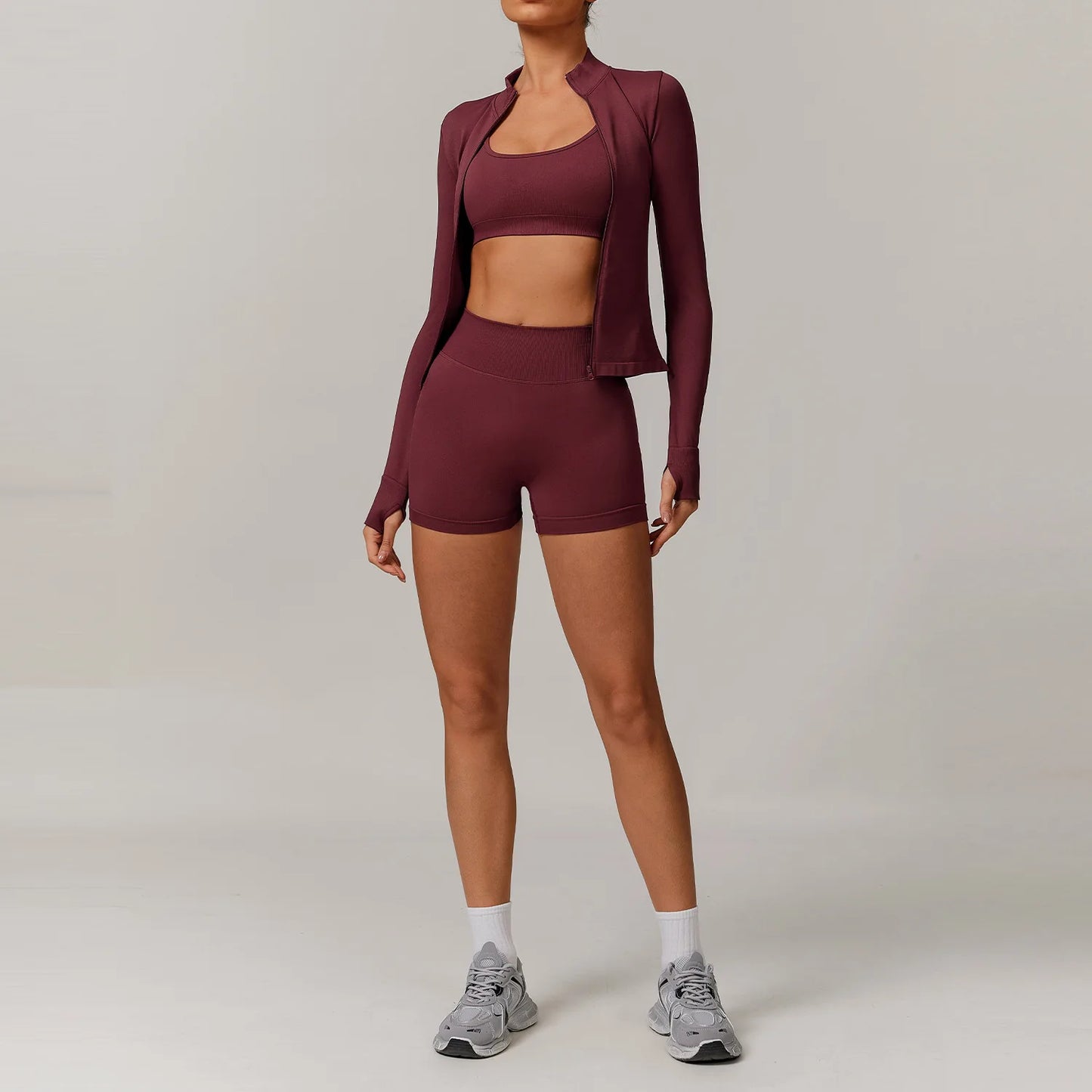 Conjunto de yoga deportivo sin costuras para mujer, 2 o 3 piezas, ropa deportiva para gimnasio, conjuntos de yoga para mujer, chándales, sujetador deportivo, leggings para gimnasio