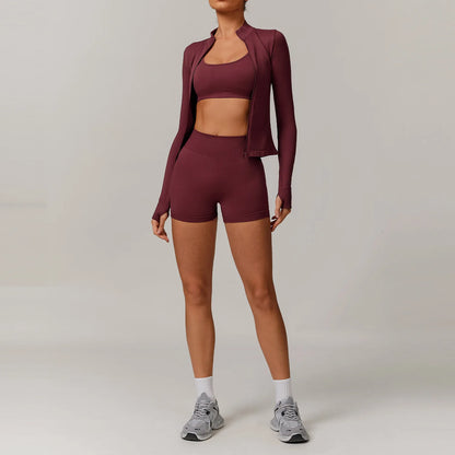 Conjunto de yoga deportivo sin costuras para mujer, 2 o 3 piezas, ropa deportiva para gimnasio, conjuntos de yoga para mujer, chándales, sujetador deportivo, leggings para gimnasio