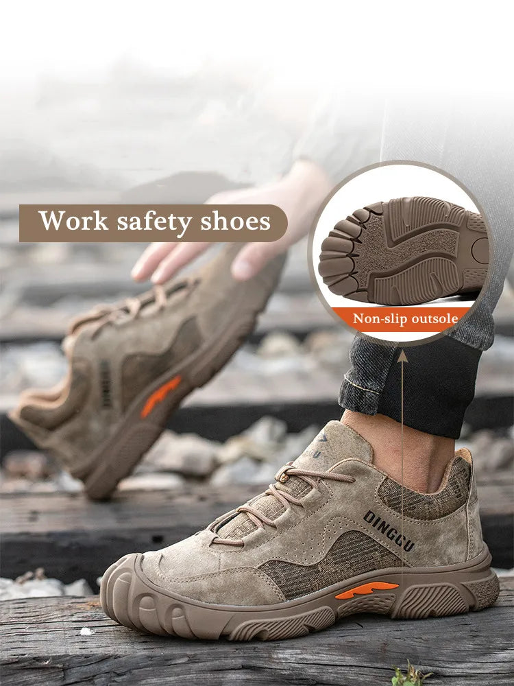 Calzado de seguridad de alta calidad para hombre, con puntera de acero, resistente a golpes y perforaciones. Botas de seguridad antipinchazos.
