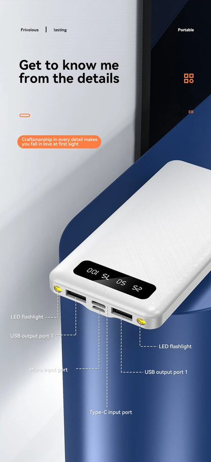 Batería externa portátil Xiaomi de 500.000 mAh y 120 W de carga ultrarrápida de gran capacidad con pantalla digital LED para teléfonos.