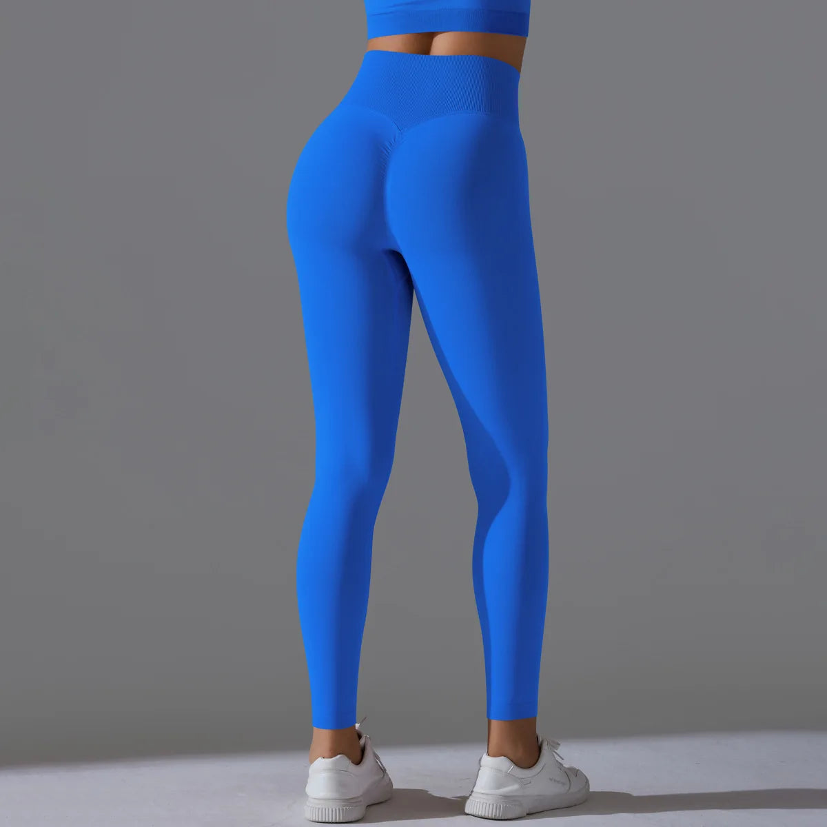Leggings deportivos de yoga para mujer, sin costuras, cintura alta, elásticos, color sólido, para gimnasio, correr, secado rápido, realce y efecto moldeador.