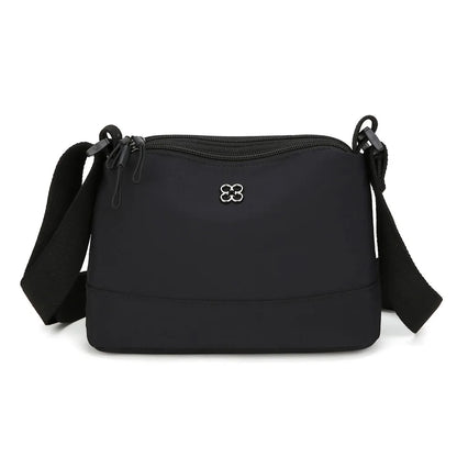 Bolso de hombro de nailon suave y moderno para mujer, de color liso, estilo informal, con múltiples bolsillos, bolso de mano para estudiante.