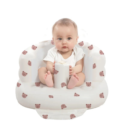 Asiento inflable para bebés de 3 a 36 meses, sofá infantil con bomba de aire incorporada, asiento Bumbo para aprender a sentarse, alimentar y acampar.