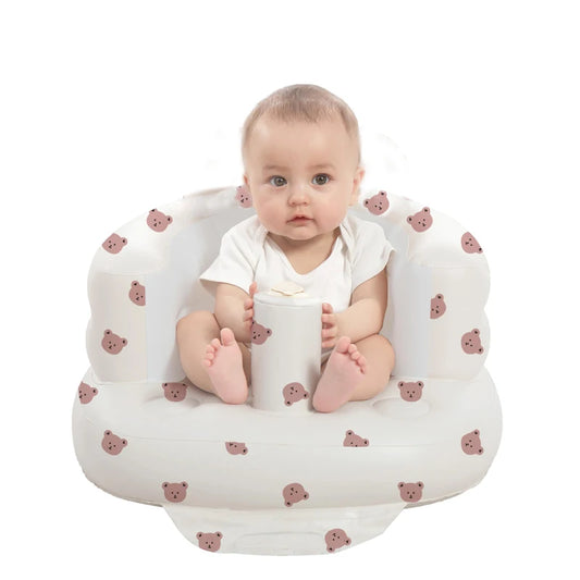 Asiento inflable para bebés de 3 a 36 meses, sofá infantil con bomba de aire incorporada, asiento Bumbo para aprender a sentarse, alimentar y acampar.